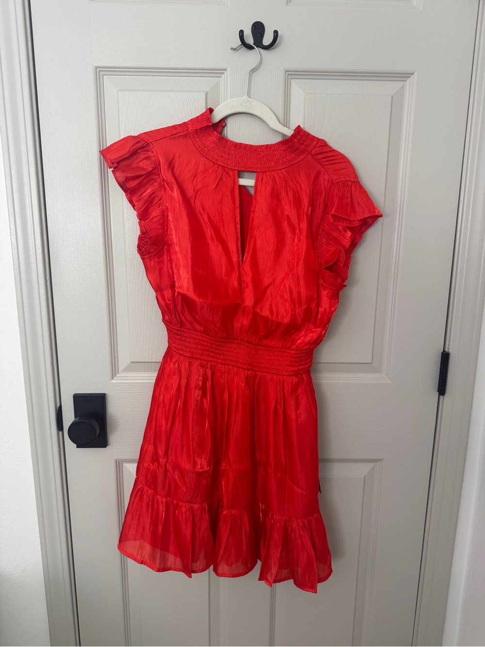 Lulu's Vibrant Red Ruffled Mini Dress - Picture 4 of 5